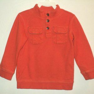 Gymboree Top Boys Size 2T Orange Shirt Ribbed Long Sleeves Snap Closure